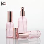 Wholesale 30ml & 50ml pink glass spray bottles for cosmetics, perfumes, and essential oils; press-type spray dispensers, portable. - Image 2